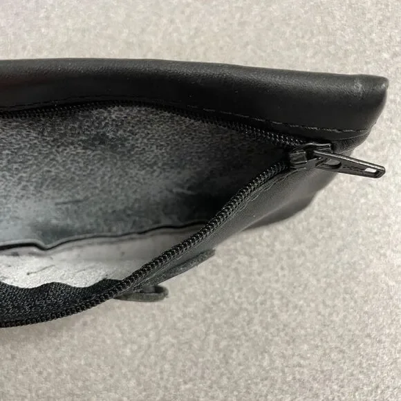 Bugatti Black Leather Wallet Mens Zip Change Pouch Money Clip Spare Pocket